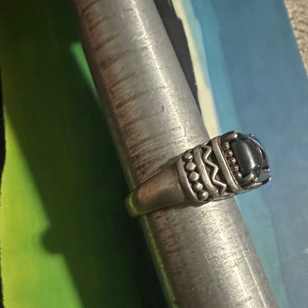 925 Hematite Silver Ring